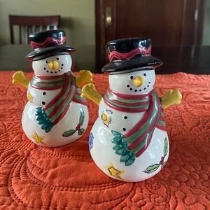Sango Snowman Salt/Pepper Shakers